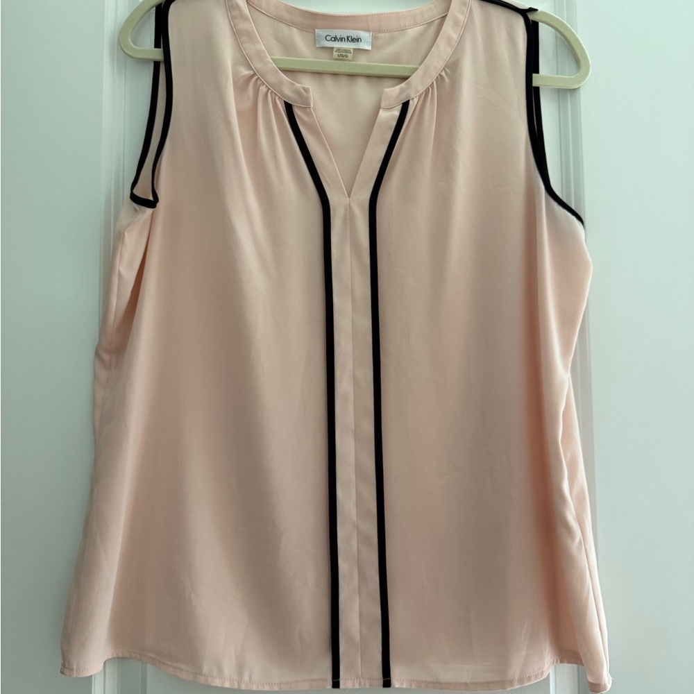 Calvin Klein Women's Blush Sleeveless Blouse